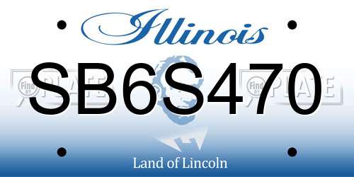 SB6S470 Illinois License Plate