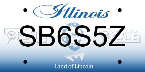 SB6S5Z Illinois License Plate