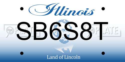 SB6S8T Illinois License Plate