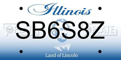 SB6S8Z Illinois License Plate