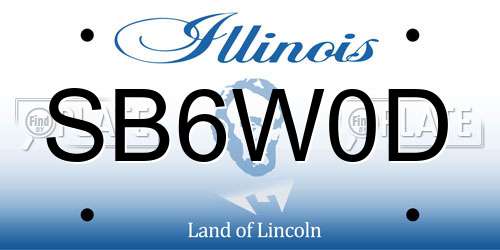 SB6W0D Illinois License Plate