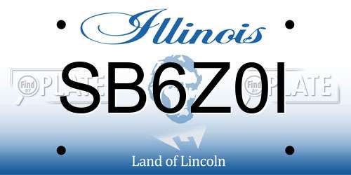 SB6Z0I Illinois License Plate