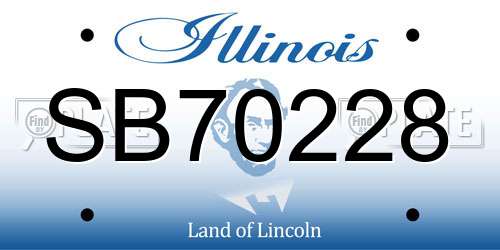 SB70228 Illinois License Plate