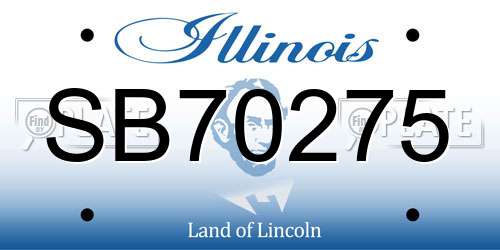 SB70275 Illinois License Plate