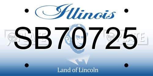 SB70725 Illinois License Plate