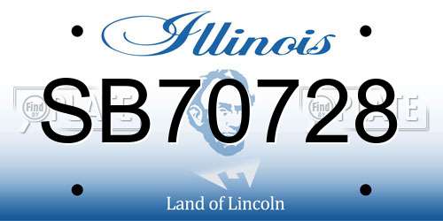 SB70728 Illinois License Plate