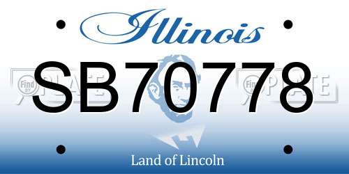 SB70778 Illinois License Plate