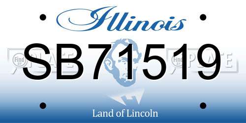 SB71519 Illinois License Plate
