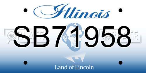 SB71958 Illinois License Plate