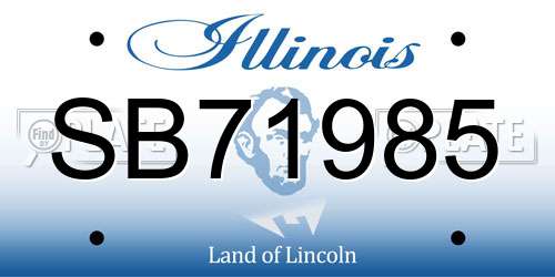 SB71985 Illinois License Plate