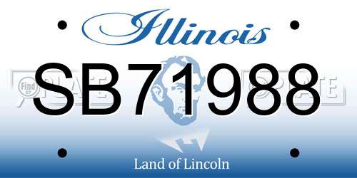 SB71988 Illinois License Plate