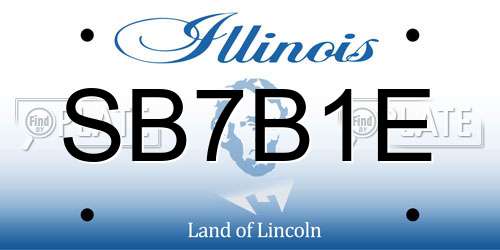 SB7B1E Illinois License Plate