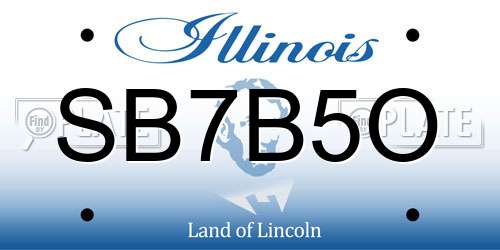 SB7B5O Illinois License Plate