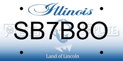 SB7B8O Illinois License Plate
