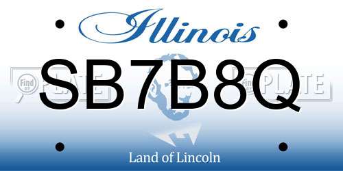 SB7B8Q Illinois License Plate