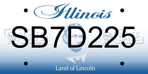 SB7D225 Illinois License Plate