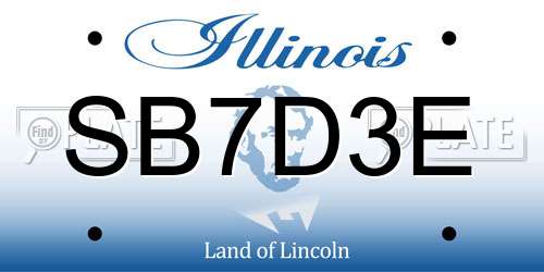 SB7D3E Illinois License Plate