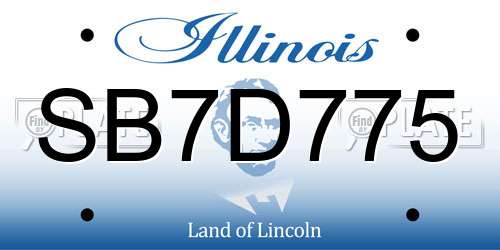 SB7D775 Illinois License Plate