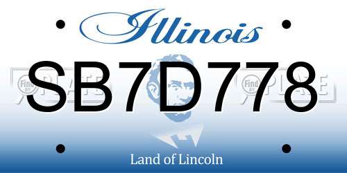 SB7D778 Illinois License Plate