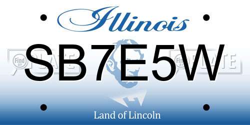 SB7E5W Illinois License Plate