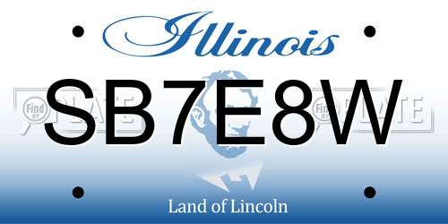 SB7E8W Illinois License Plate