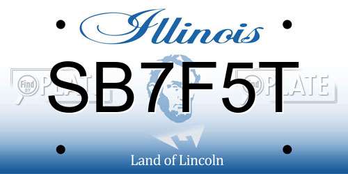 SB7F5T Illinois License Plate