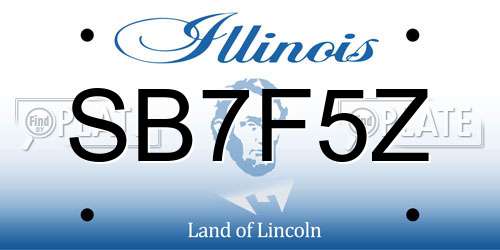 SB7F5Z Illinois License Plate