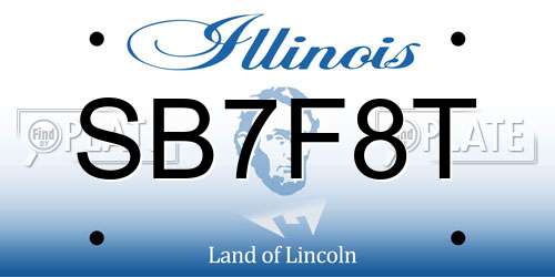 SB7F8T Illinois License Plate