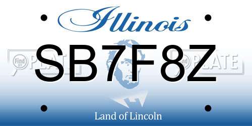 SB7F8Z Illinois License Plate