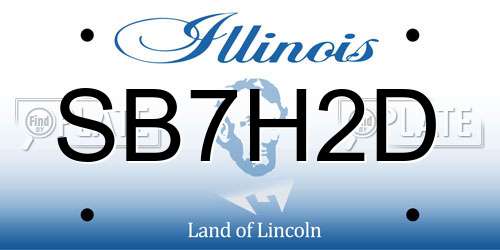 SB7H2D Illinois License Plate