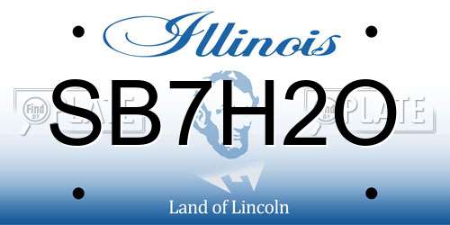 SB7H2O Illinois License Plate