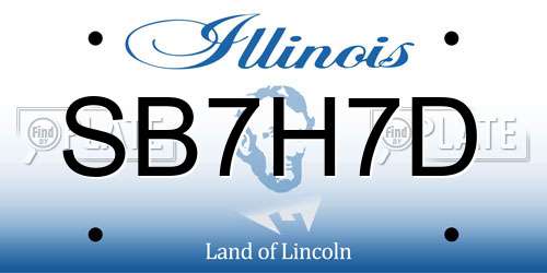 SB7H7D Illinois License Plate