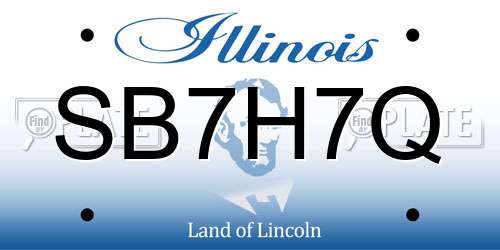 SB7H7Q Illinois License Plate