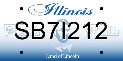 SB7I212 Illinois License Plate
