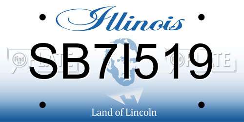 SB7I519 Illinois License Plate