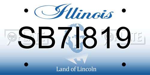 SB7I819 Illinois License Plate