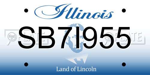 SB7I955 Illinois License Plate