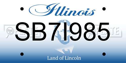 SB7I985 Illinois License Plate
