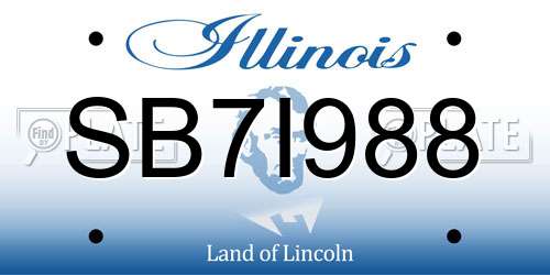 SB7I988 Illinois License Plate