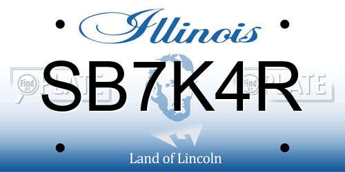 SB7K4R Illinois License Plate