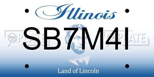 SB7M4I Illinois License Plate