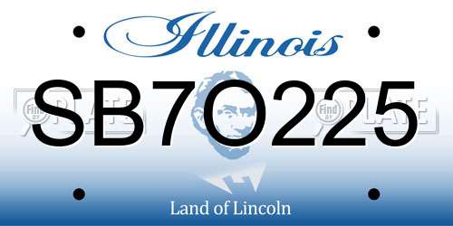 SB7O225 Illinois License Plate
