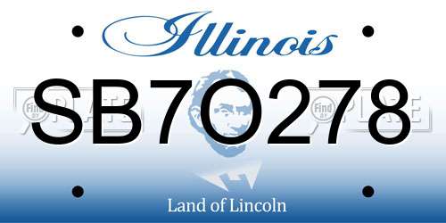 SB7O278 Illinois License Plate