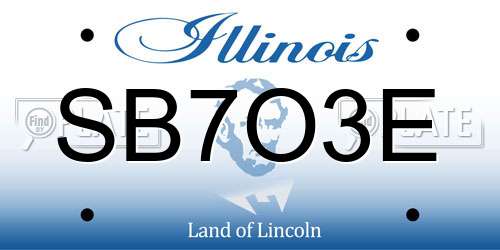 SB7O3E Illinois License Plate