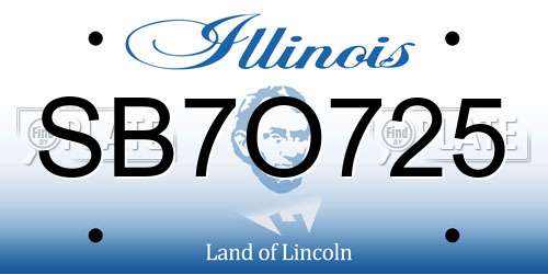 SB7O725 Illinois License Plate