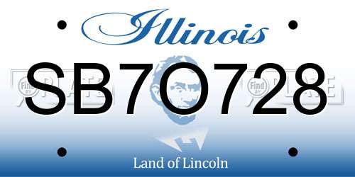 SB7O728 Illinois License Plate