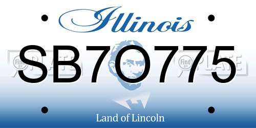 SB7O775 Illinois License Plate