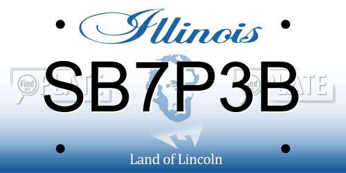 SB7P3B Illinois License Plate
