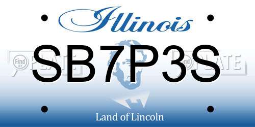 SB7P3S Illinois License Plate