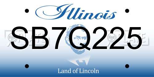 SB7Q225 Illinois License Plate
